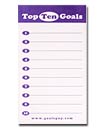 Top Ten Goals Post It Notes